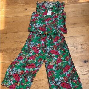 NWT Roller Rabbit Ashley Kaylee Floral Top and Pants Set